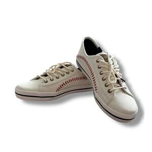 Keds Kickstart Penant Cream Baseball Mama Stitched Sneakers Tennis Shoes 6.5